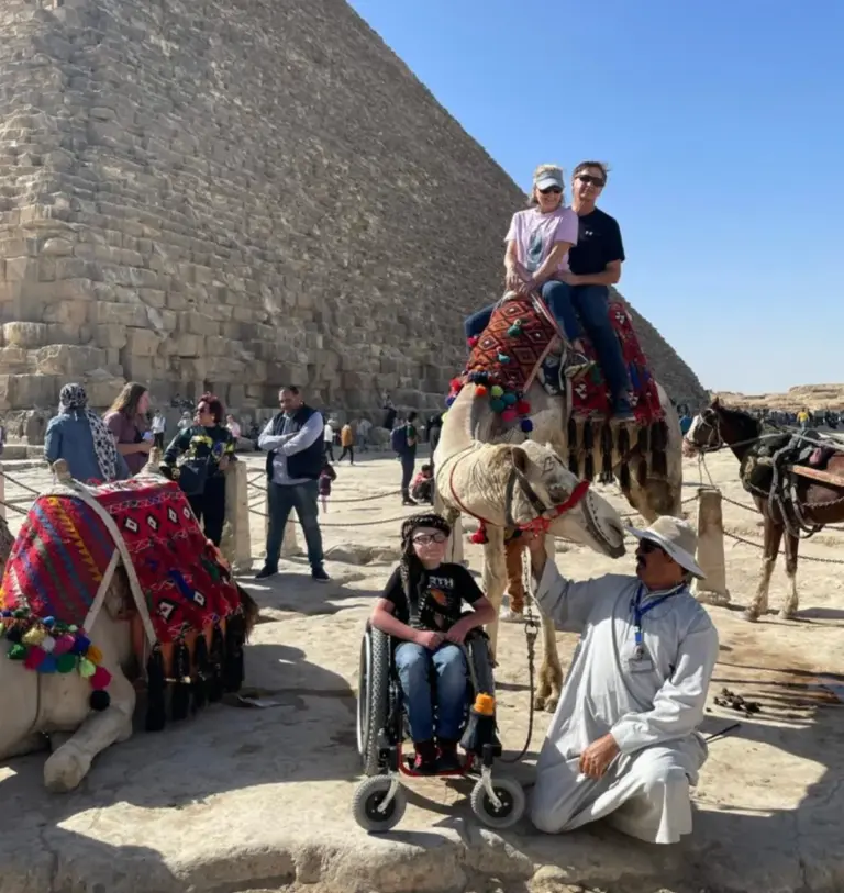 <p>Zack and Dad Jason take 100 wheelchairs to deserving people in Egypt in 2024.</p>
